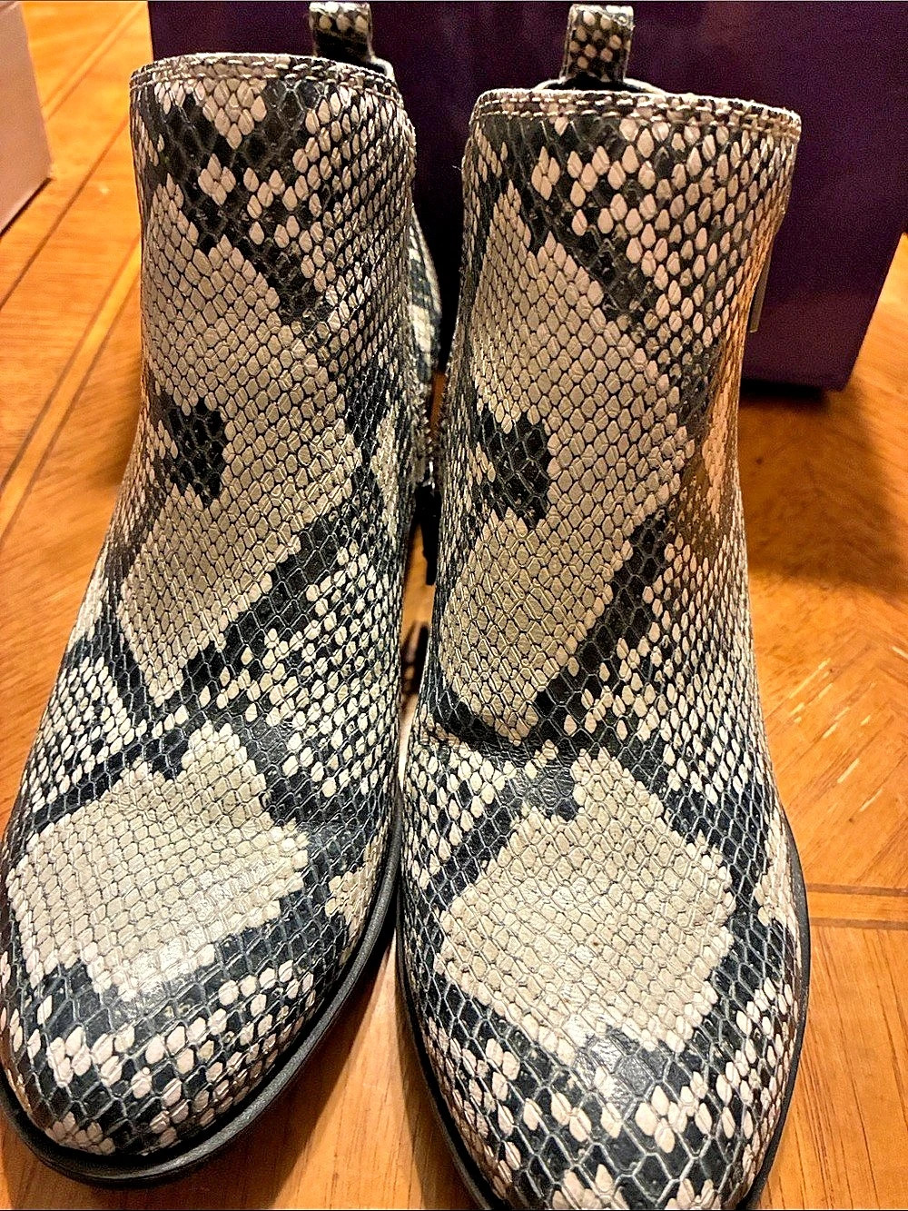 Lucky Brand Basel Bootie Snake Print Ankle Boots US 6.5M